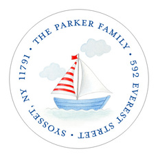Smooth Sailing Round Address Labels