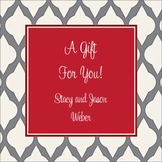Grey Lattice Square Gift Stickers