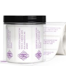 Ornate Initial Rectangle Address Labels in a Jar