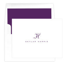 Scallops Personalized Notecard Monogram Note cards custom name Thank you  Notes Flat Notes 5 x 7 Large Modern Bright Colors Classic
