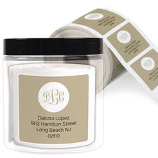 Pop of Color Monogram Square Address Labels in a Jar