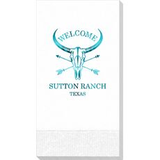 Longhorn Skull with Arrows Guest Towels