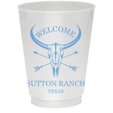 Longhorn Skull with Arrows Colored Shatterproof Cups