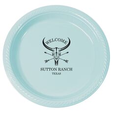 Longhorn Skull with Arrows Plastic Plates