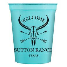 Longhorn Skull with Arrows Stadium Cups