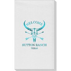 Longhorn Skull with Arrows Linen Like Guest Towels