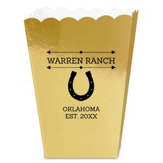 Horseshoe Napkins Mini Popcorn Boxes