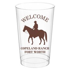Cowboy with Horse Clear Plastic Cups
