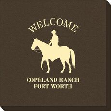 Cowboy with Horse Linen Like Napkins