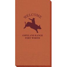 Bull Rider Silhouette Guest Towels