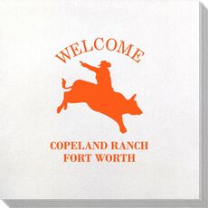 Bull Rider Silhouette Bamboo Luxe Napkins