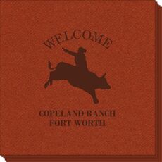 Bull Rider Silhouette Linen Like Napkins