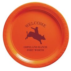Bull Rider Silhouette Paper Plates
