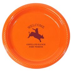 Bull Rider Silhouette Plastic Plates