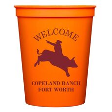 Bull Rider Silhouette Stadium Cups