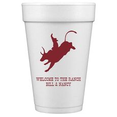 Bull Rider Styrofoam Cups