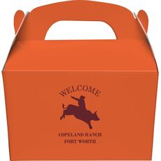 Bull Rider Silhouette Gable Favor Boxes