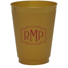 Interlocking Frame Monogram Colored Shatterproof Cups