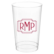 Interlocking Frame Monogram Clear Plastic Cups
