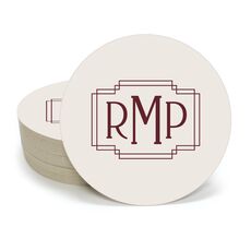 Interlocking Frame Monogram Round Coasters