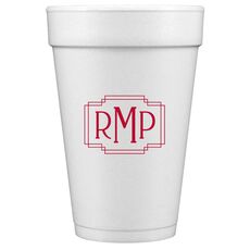 Interlocking Frame Monogram Styrofoam Cups