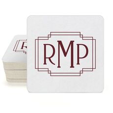 Interlocking Frame Monogram Square Coasters