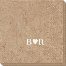2 Initials Plus Heart Bali Napkins