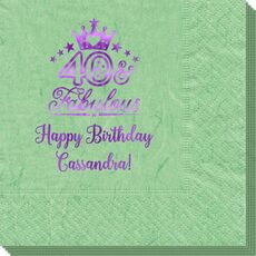 40 & Fabulous Crown Bali Napkins