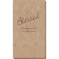 Expressive Script Blessed Bali Guest Towels