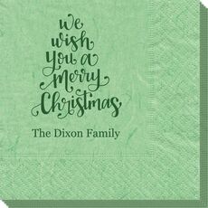 Hand Lettered We Wish You A Merry Christmas Bali Napkins