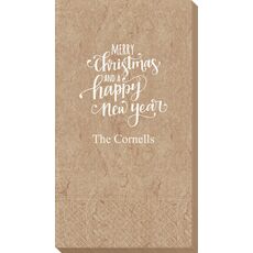 Hand Lettered Merry Christmas and Happy New Year Bali Guest Towels