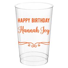 Elegant Scroll Clear Plastic Cups