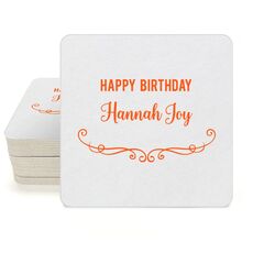 Elegant Scroll Square Coasters