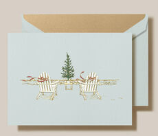 Engraved Seaside Christmas Boxed Folded Christmas Cards