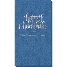 Hand Lettered Happy Chanukah Bali Guest Towels