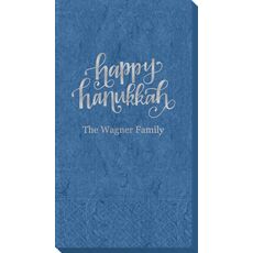 Hand Lettered Happy Hanukkah Bali Guest Towels