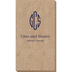 Shaped Oval Monogram with Text Bali Guest Towels