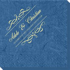 Royal Flourish Framed Names and Text Bali Napkins