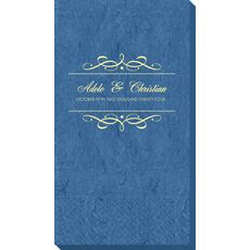 Royal Flourish Framed Names and Text Bali Guest Towels