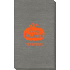 Happy Halloween Pumpkin Bamboo Luxe Guest Towels