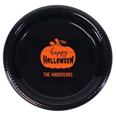 Happy Halloween Pumpkin Plastic Plates