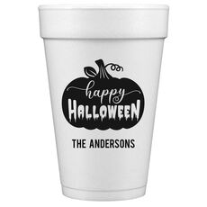 Happy Halloween Pumpkin Styrofoam Cups