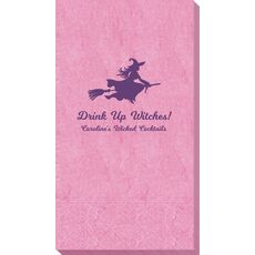 Witch On a Broom Silhouette Bali Guest Towels