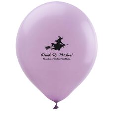 Witch On a Broom Silhouette Latex Balloons