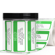 Cheerful Greetings Rectangle Address Labels in a Jar