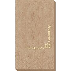 Corner Text with Nautical Wheel Design Bali Guest Towels