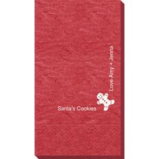 Corner Text with Gingerbread Man Design Bali Guest Towels