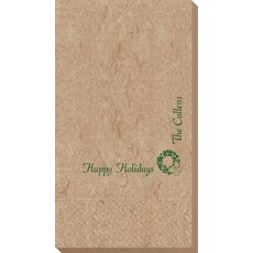 Corner Text with Traditional Wreath Design Bali Guest Towels