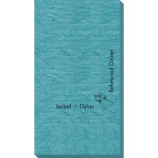Corner Text with Champagne Glasses Design Bali Guest Towels