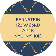 Gold Pattern Round Address Labels